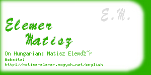 elemer matisz business card